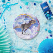 Regenboogdinosaurus unicorn dinocorn papieren bordje (Feest)