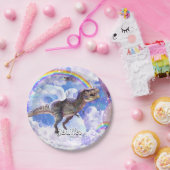Regenboogdinosaurus unicorn dinocorn papieren bordje (Feest)