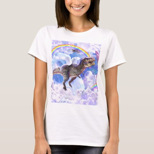 Regenboogdinosaurus unicorn dinocorn t-shirt (Voorkant)