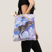 Regenboogdinosaurus unicorn dinocorn tote bag (Dichtbij)