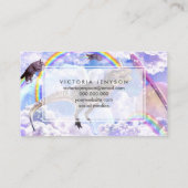 Regenboogdinosaurus unicorn dinocorn visitekaartje (Achterkant)