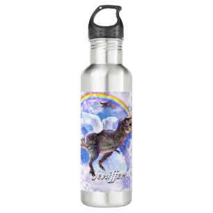 Regenboogdinosaurus unicorn dinocorn waterfles 