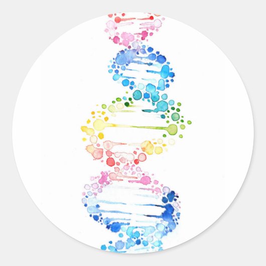 RegenboogDNA Ronde Sticker (Voorkant)