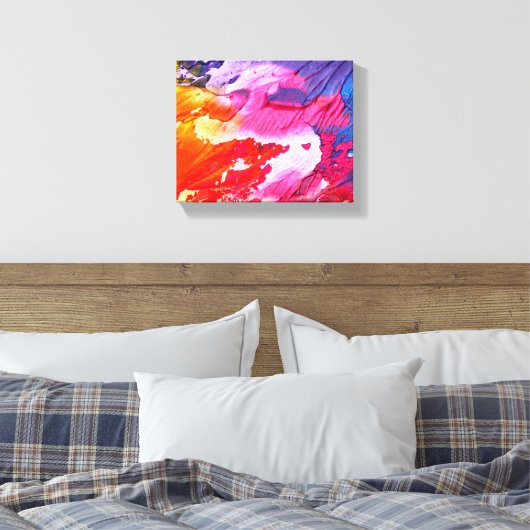 regenboogdoek, abstract omwikkeld canvas afdruk (Insitu (Slaapkamer))