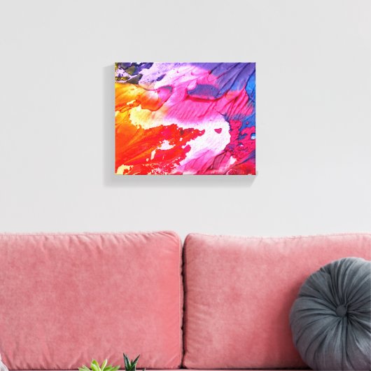 regenboogdoek, abstract omwikkeld canvas afdruk (Insitu (Woonkamer))