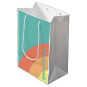 Regenboogdoel Regenboog blauw, rood, perzik Medium Cadeauzakje (Voorkant Gekanteld)