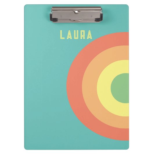 regenboogdoel retro 80s Klembord (Voorkant)