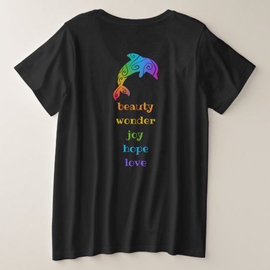 Regenboogdolfijn Inspirerend Shirt (Design achterkant)