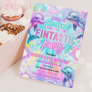 Regenboogdolfijn onder het Zee Verjaardagsfeest Kaart