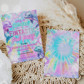 Regenboogdolfijn onder het Zee zwembad verjaardags Kaart