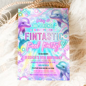 Regenboogdolfijn onder het Zee zwembad verjaardags Kaart