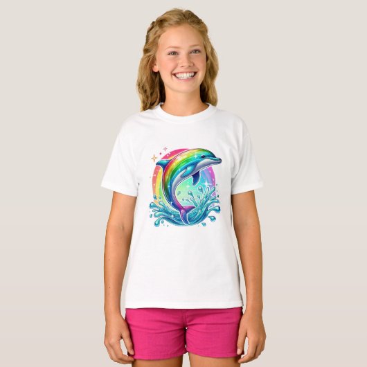 regenboogdolfijn t-shirt (Voorkant volledig)