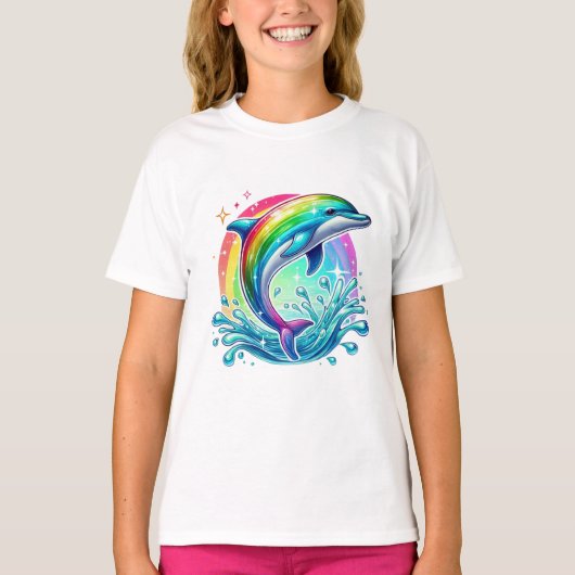 regenboogdolfijn t-shirt (Voorkant)