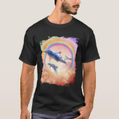 Regenboogdolfijnen zwemmen in wolken t-shirt (Voorkant)
