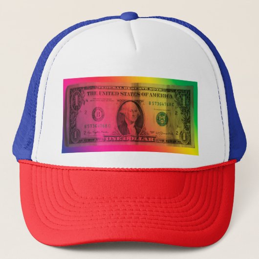 Regenboogdollar Trucker Pet (Voorkant)