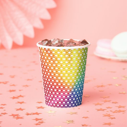 Regenboogdot Papieren Bekers (Insitu)
