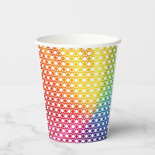 Regenboogdot Papieren Bekers (Achterkant)