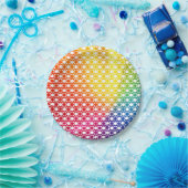 Regenboogdot Papieren Bordje (Feest)