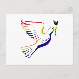 Regenboogdove Briefkaart