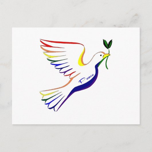 Regenboogdove Briefkaart (Voorkant)