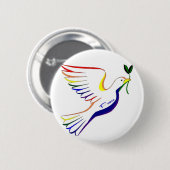 Regenboogdove Ronde Button 5,7 Cm (Voorkant /achterkant)