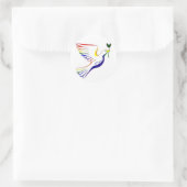Regenboogdove Ronde Sticker (Tas)