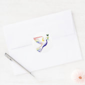 Regenboogdove Ronde Sticker (Envelop)