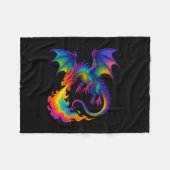 Regenboogdraak ademt kleurrijke vlammen fantasie fleece deken (Voorkant (Horizontaal))
