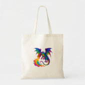 Regenboogdraak ademt kleurrijke vlammen fantasie tote bag (Voorkant)