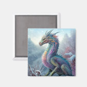 Regenboogdraak in de sneeuwvloed magneet (Voorkant / Achterkant)