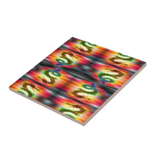 Regenboogdraken Tegeltje (Zijkant)