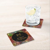 Regenboogdrakenschalen Gold Faux Glitter Birthday Kartonnen Onderzetters (Insitu)