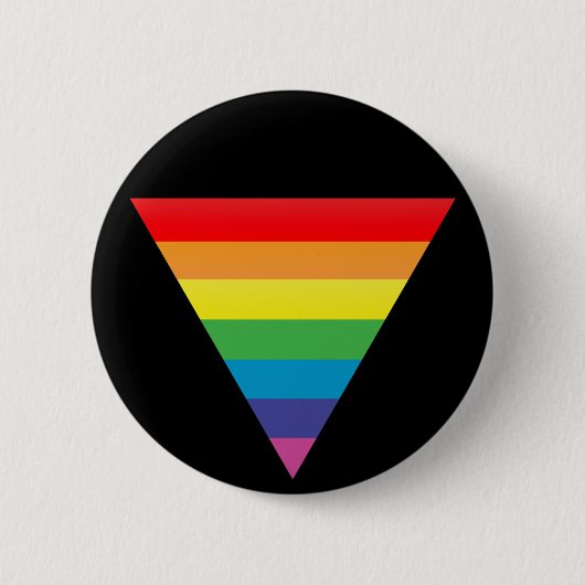 regenboogdriehoek. ronde button 5,7 cm (Voorkant)