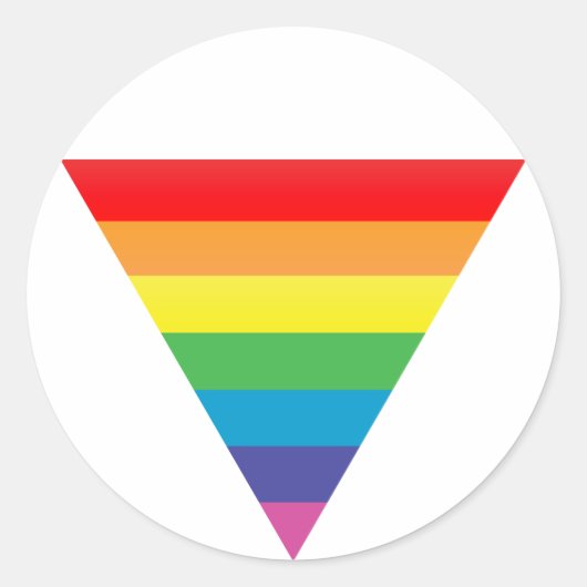 regenboogdriehoek. ronde sticker (Voorkant)