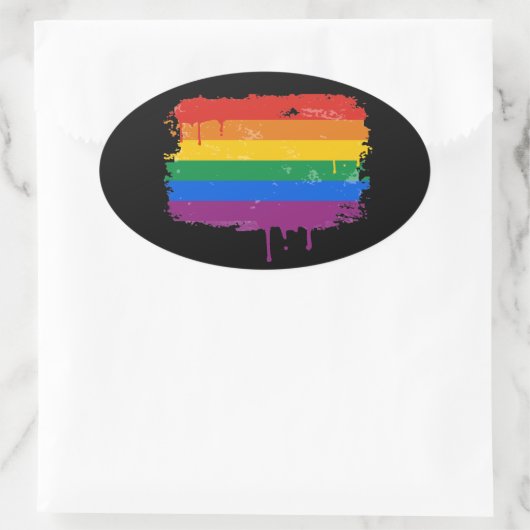 REGENBOOGDRUPPEL - .png Ovale Sticker (Tas)
