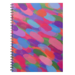 Regenboogdruppels kleurig Abstract patroon Notitieboek