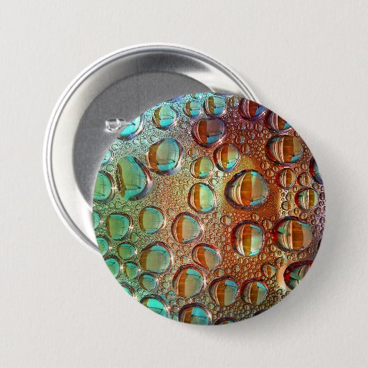 Regenboogdruppels Ronde Button 7,6 Cm (Voorkant /achterkant)