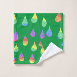 Regenboogdruppels washandje