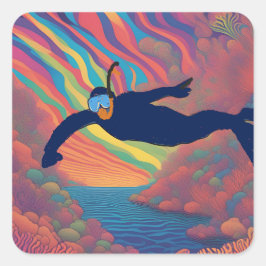 Regenboogduiker Vierkante Sticker