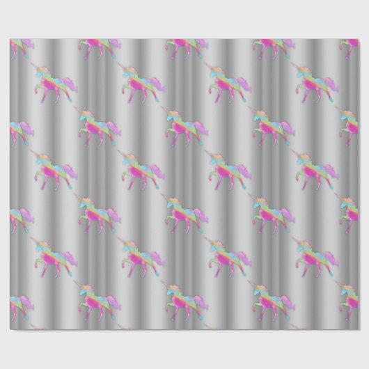 Regenboogeenheden op zilver cadeaupapier (Vlak)