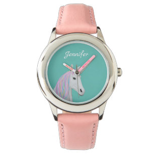 regenboogeenheid Aangepaste naam Kind Roze Horloge