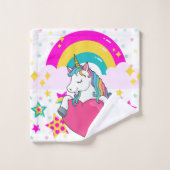 Regenboogeenheid met sterren bad handdoek (Wasdoekje)