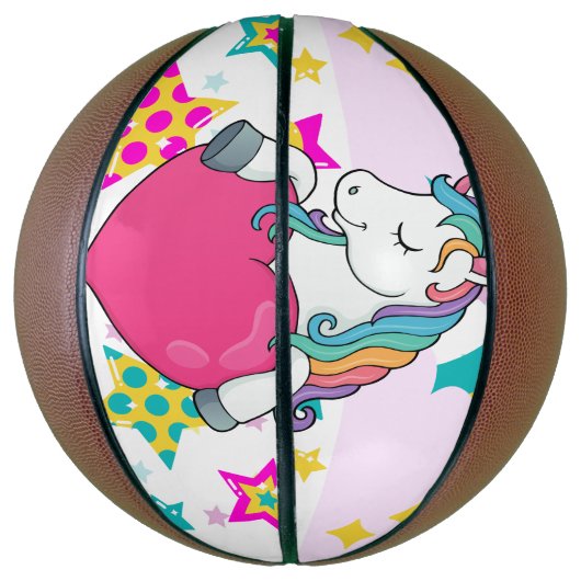 Regenboogeenheid met sterren basketbal (Verticaal)