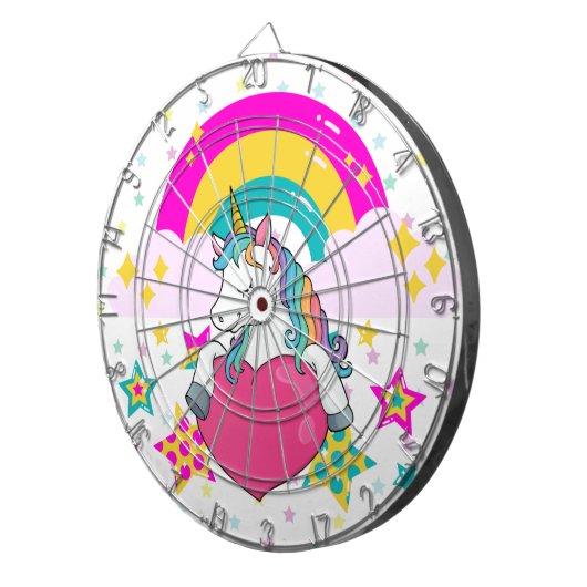 Regenboogeenheid met sterren dartbord (Voorkant Rechts)