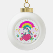 Regenboogeenheid met sterren keramische bal ornament (Voorkant)