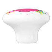 Regenboogeenheid met sterren keramische knop (Zijkant)