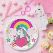 Regenboogeenheid met sterren papieren bordje (Feest)