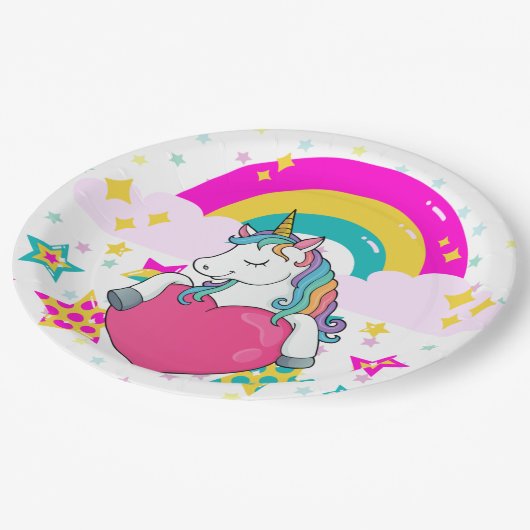 Regenboogeenheid met sterren papieren bordje (Gekanteld)