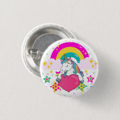 Regenboogeenheid met sterren ronde button 3,2 cm (Voorkant /achterkant)
