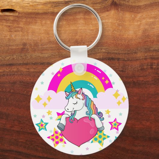 Regenboogeenheid met sterren sleutelhanger (Voorkant)